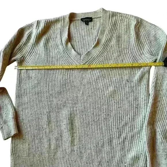 Topshop V-Neck Knit‎ Sweater Women's Size 4 Oversized - Picture 3 of 7